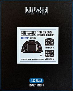 Kitsworld 1/32 Scale - Spitfire MKIX/XVI - 3D Printed/Full Colour Instrument Panel KW3D1321003 - Spitfire MkIX/XVI (Recommended Kit: Revell/Tamiya) 